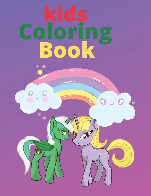 kids coloring book: drawing animals book cute animals unicorn, lion, tiger, elephant, rabbit, giraffe, deer for kids ages 3 - 8 - Paperback