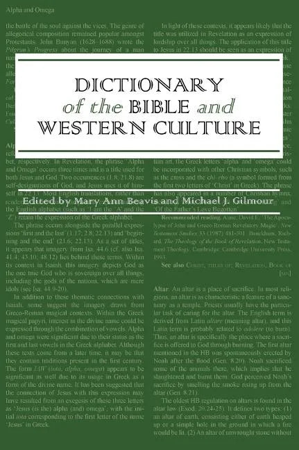 Dictionary of the Bible and Western Culture - Hardcover