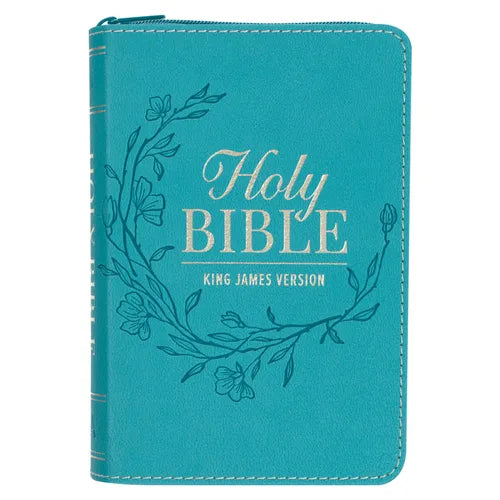 KJV Bible Pocket Faux Leather Teal W/Zipper - Leather