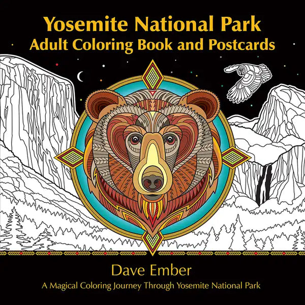 Yosemite National Park Adult Coloring Book and Postcards: A Magical Coloring Journey Through Yosemite National Park - Paperback