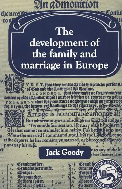 Development of the Family and Marriage in Europe - Paperback