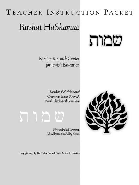 Parshat HaShavuah: Exodus (Teacher's Guide Shemot) - Paperback