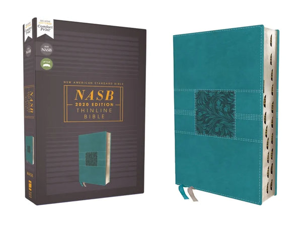 Nasb, Thinline Bible, Leathersoft, Teal, Red Letter Edition, 2020 Text, Thumb Indexed, Comfort Print - Imitation Leather