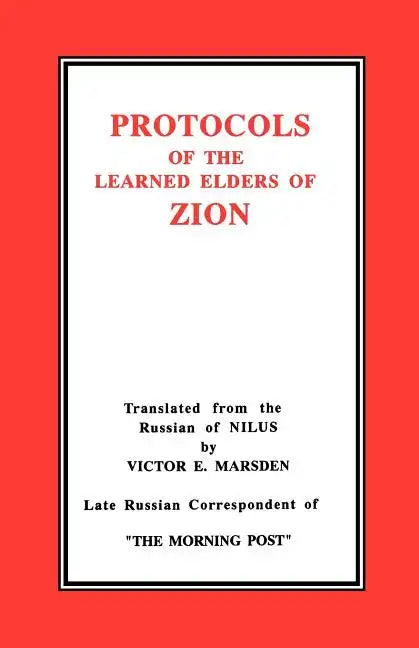 The Protocols of the Learned Elders of Zion - Paperback