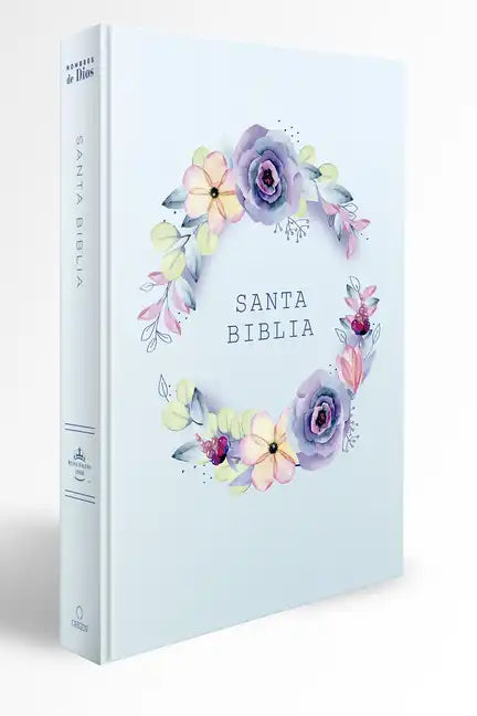 Biblia Rvr 1960 Letra Grande, Manual, Tapa Dura Con Nombres de Dios, Flores Azul / Spanish Bible Rvr 1960 Handy Size, Lp, Hc with Names of God, Blue F - Hardcover