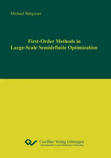 First-Order Methods in Large-Scale Semidenite Optimization - Paperback