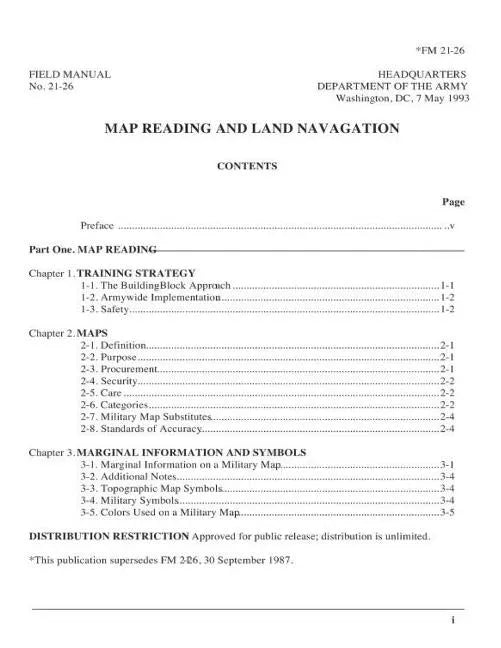 FM 21-26 Map Reading and Land Navigation 1993, by United States. Department of t - Paperback