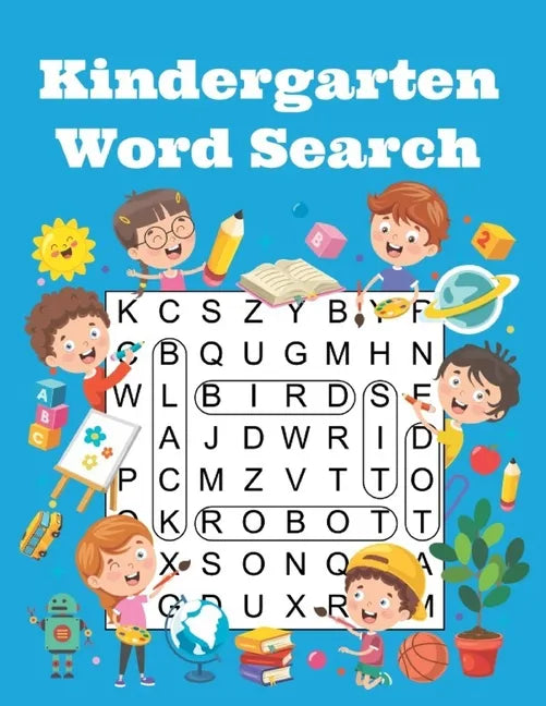 Kindergarten Word Search: Full Color Word Search Puzzle Book For Kids Ages 4-5-6 - Extra Large Print Word Find Workbook For Beginner Reading - G - Paperback