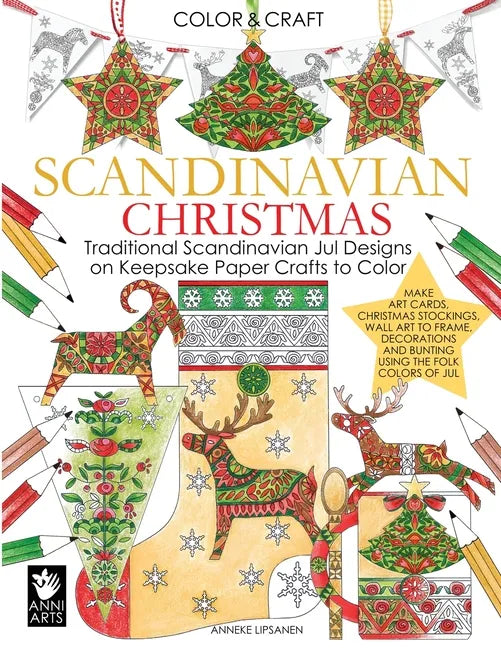 Scandinavian Christmas: Traditional Scandinavian Jul Designs on Keepsake Paper Crafts to Color - Paperback