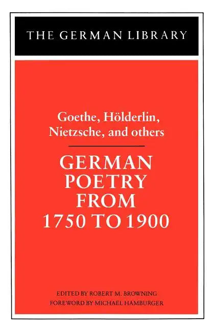 German Poetry from 1750 to 1900 - Paperback