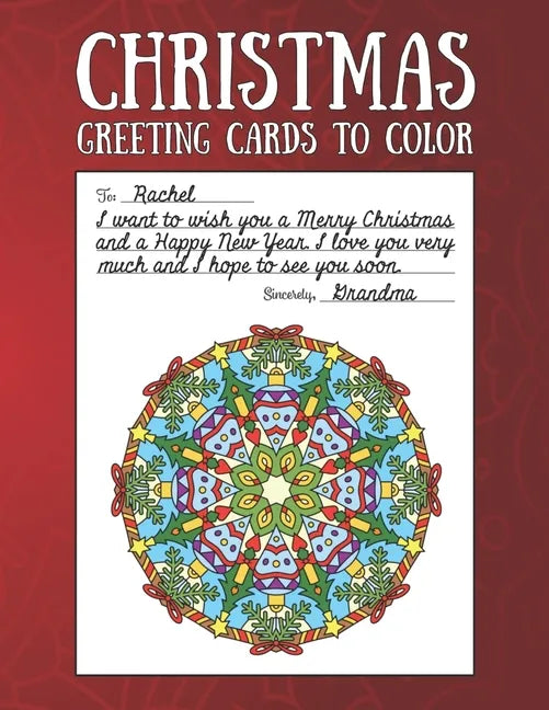 Christmas Greeting Cards to Color: Christmas Coloring Book for Adults - Paperback