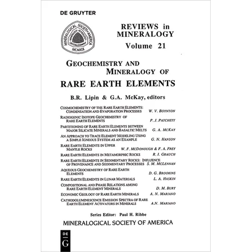 Geochemistry & Mineralogy of Rare Earth Elements - Paperback