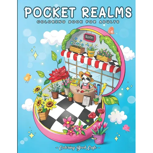 Pocket Realms: A Coloring Book for Adults Featuring Mini Worlds with Cute Characters and Tiny Items for Stress Relief and Relaxation - Paperback