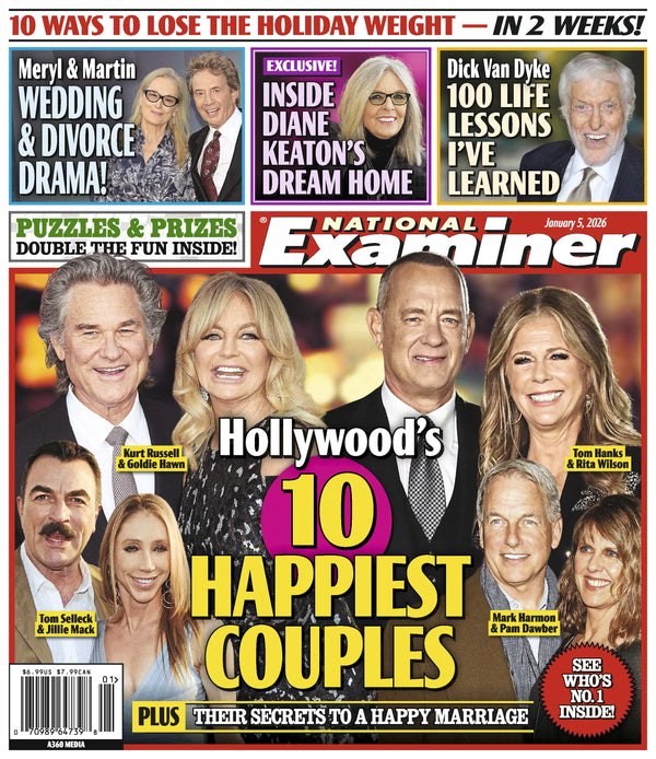 National Examiner - 01.05.26: Hollywood’s 10 Happiest Couples Revealed, Meryl Streep & Martin Short's Wedding & Divorce Drama, Inside Diane Keaton's Dream Home, Life Lessons From Dick Van Dyke & More!