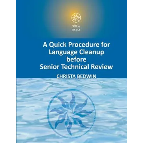 A Quick Procedure For Language Cleanup before Senior Technical Review - Paperback