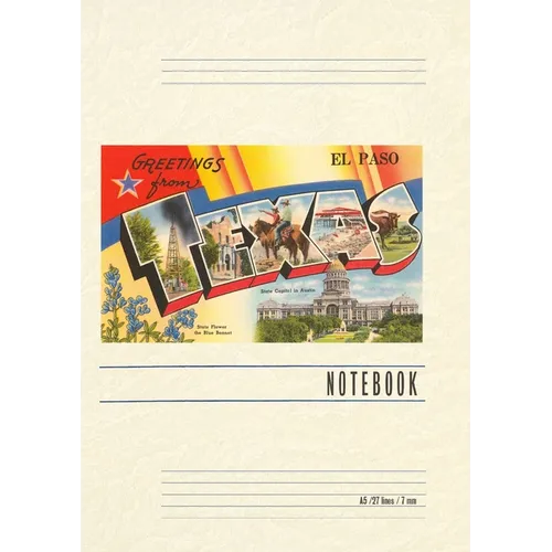 Vintage Lined Notebook Greetings from El Paso, Texas - Paperback