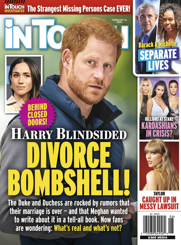 In Touch 02.10.25: Meghan & Harry Divorce Bombshell, Barack & Michelle Obama Living Separate Lives, Strangest Missing Persons Case, Kardashians In Crisis, Taylor Swift Caught In Messy Lawsuit & More!