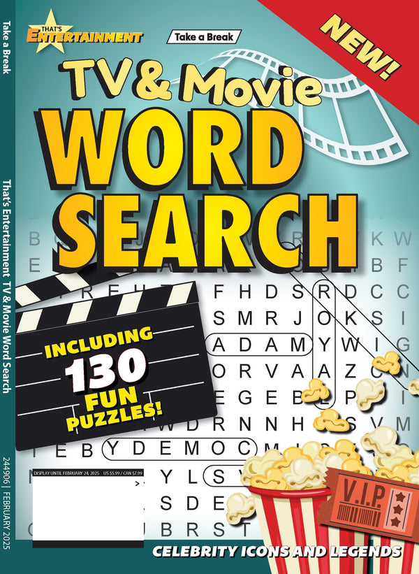 Take a Break - TV & Movie Word Search: 130 Fun Puzzles On TV & Movie Themes, Celebrity Icons, Legends & More!