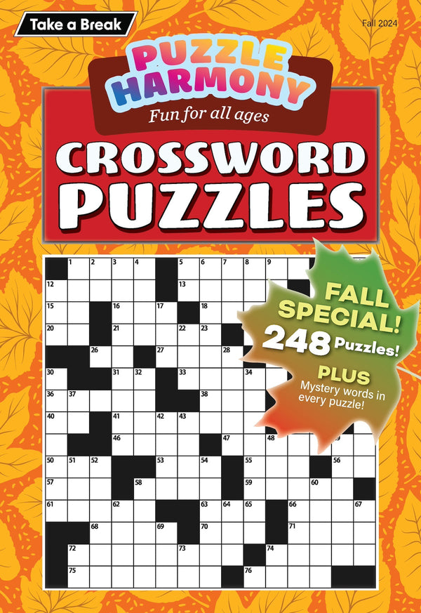 Puzzle Harmony - Crossword 244113 Fall Special!: 248 Puzzles, Plus Mystery Words In Every Puzzle, Fun For All Ages, Relax, Unwind, Unplug, De-Stress, Brain Challenges, Reduce Anxiety & Solve!
