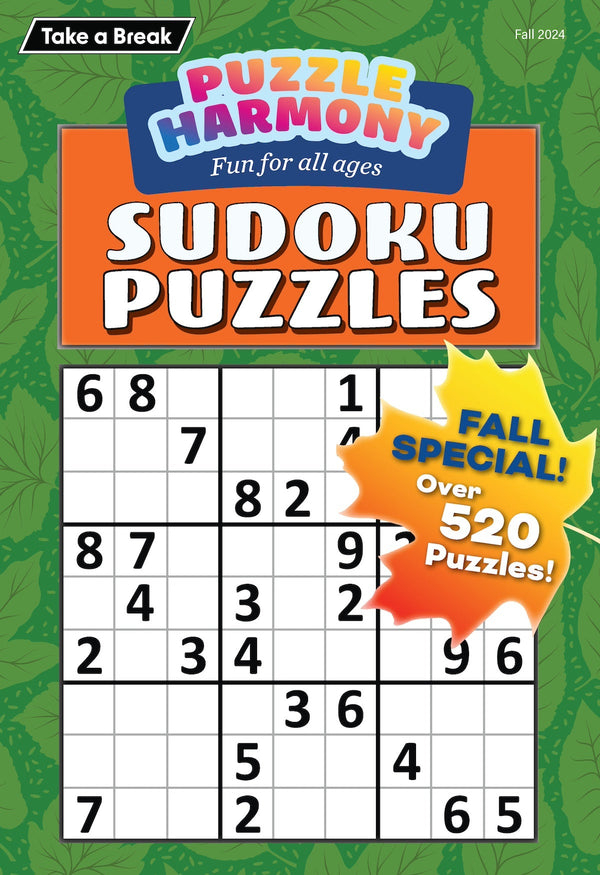 Puzzle Harmony - Sudoku 244113 Fall Special!: 520+ Puzzles, Fun For All Ages, Brain Challenges, Relax, Unwind, De-Stress, Mind-Boosting, Reduce Anxiety, Activity Book, Unplug, Recharge & Solve!