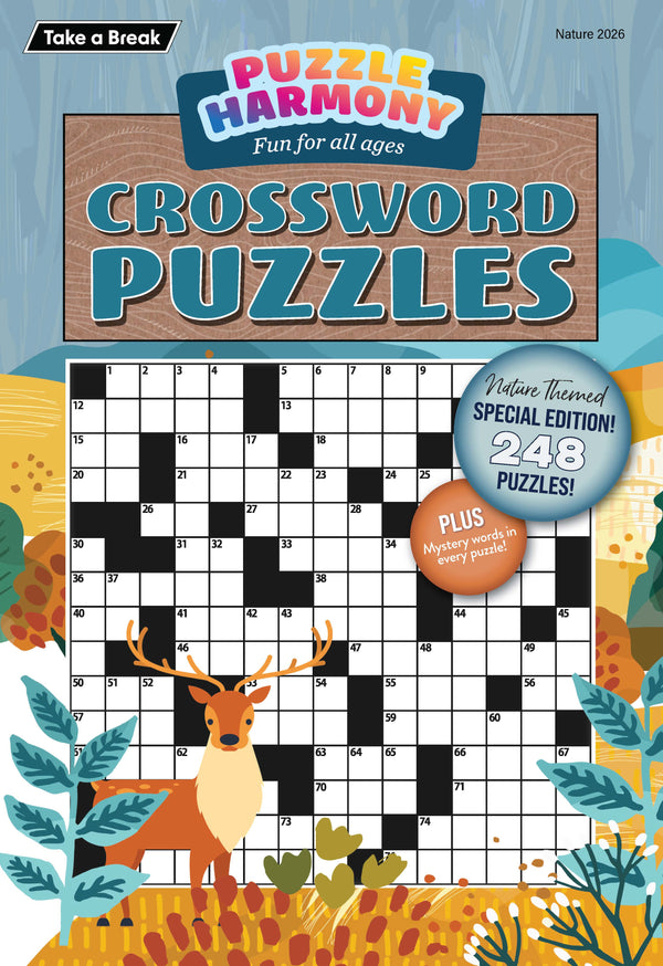 Puzzle Harmony - Crossword Nature's Beauty Special: 248 Nature Themed Puzzles, Plus Mystery Words In Every Puzzle, Full-Sized Book, Perfect For All Ages, Relax, Unwind, De-Stress, Sit Back & Solve!