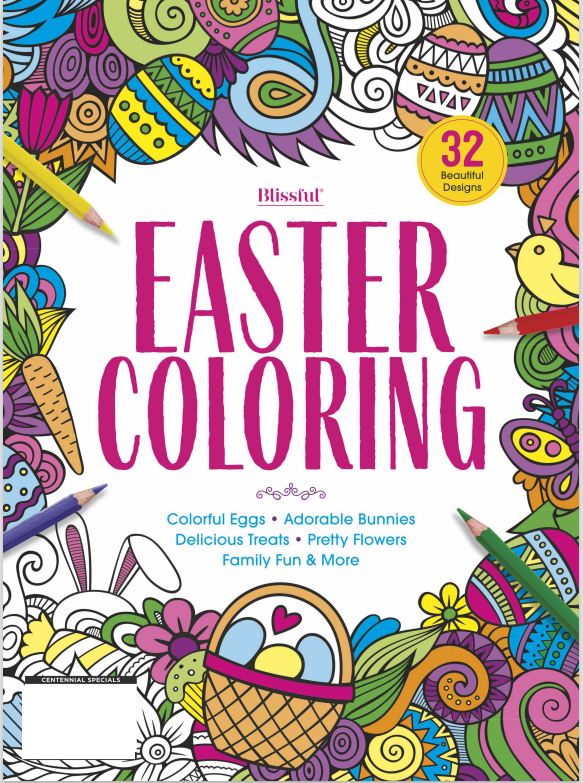 Blissful - Easter Coloring Book: Each Illustration Features A Fun Scene Full Of Intricate Designs