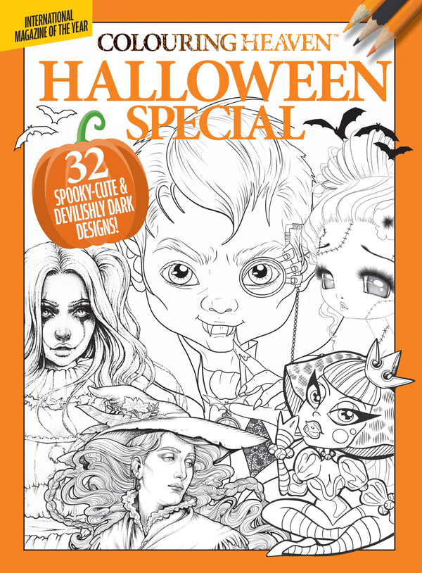 Coloring Heaven - Halloween Special Featuring 32 Spooky-Cute & Devilishly Dark Halloween Designs Coloring Book