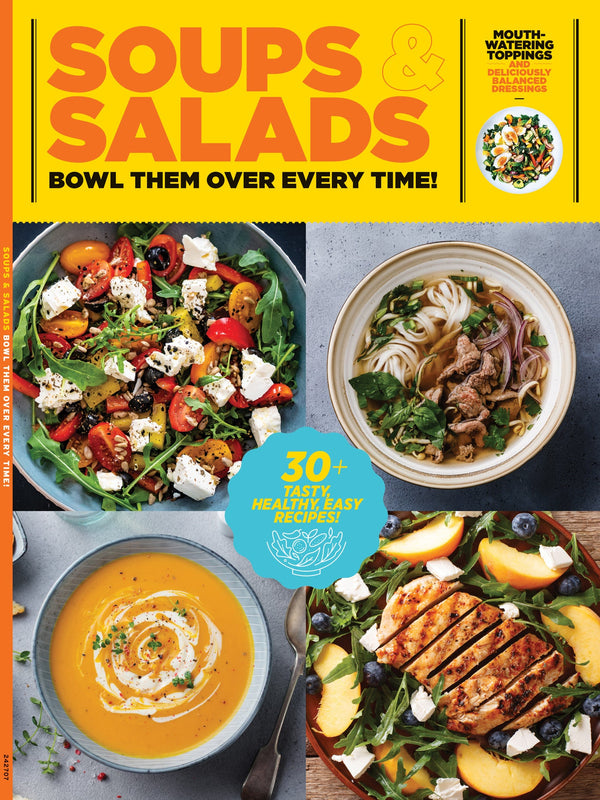 Soups & Salads - 30+ Tasty, Healthy, Easy Recipes, Culinary Guide, Mirepoix, Roux, Master Stocks & Broths, Homemade Dressing, Greek Salad, Taco Salad, Shrimp Caesar, Gazpacho, Pho, Minestrone & More!
