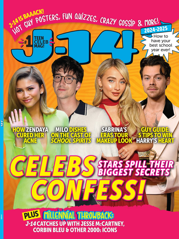 J-14 - Celebs Confess! Exclusive Interviews, How Zendaya Cured Her Acne, Sabrina Carpenter's Eras Tour Makeup, 5 Tips To Win Harry Styles Heart, 2000s Icons, 11 Posters, 10 Quizzes & More!