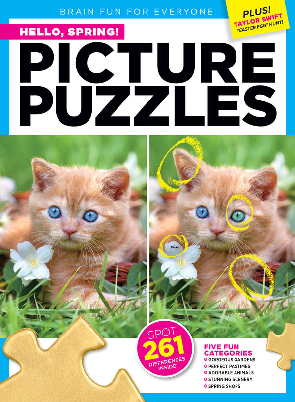 Brain Fun - Picture Puzzles: Spot 261 Differences, Spring Gardens, Pastimes, Cute Animals, Scenery, Shops, Markets, Plus Taylor Swift Easter Egg Hunt, Brain Challenge, Unwind, Unplug, Relax & Solve!