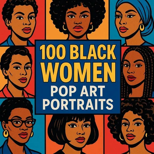 100 Black Women Pop Art Portraits - Paperback