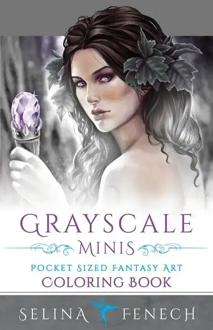 Grayscale Minis - Pocket Sized Fantasy Art Coloring Book - Paperback