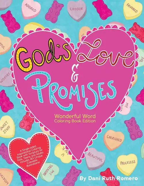 God's Love & Promises - Single-sided Inspirational Coloring Book with Scripture for Kids, Teens, and Adults, 40+ Unique Colorable Illustrations - Paperback