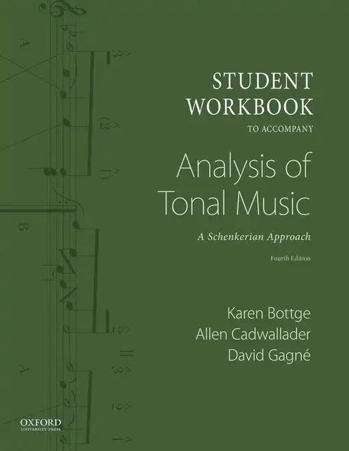 Student Workbook to Accompany Analysis of Tonal Music: A Schenkerian Approach - Paperback