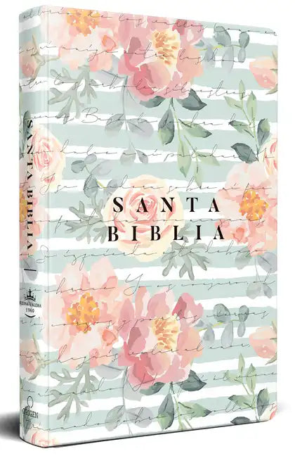 Biblia Reina Valera 1960 Letra Grande, Tamaño Manual, Tapa Dura Rosas Rosadas / Spanish Bible Rvr 1960 Handy Size Large Print Hc Pink Roses - Hardcover