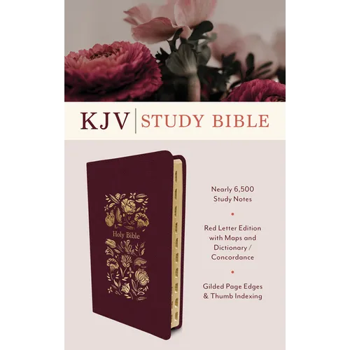 The KJV Study Bible, Indexed [Crimson Bouquet] - Imitation Leather