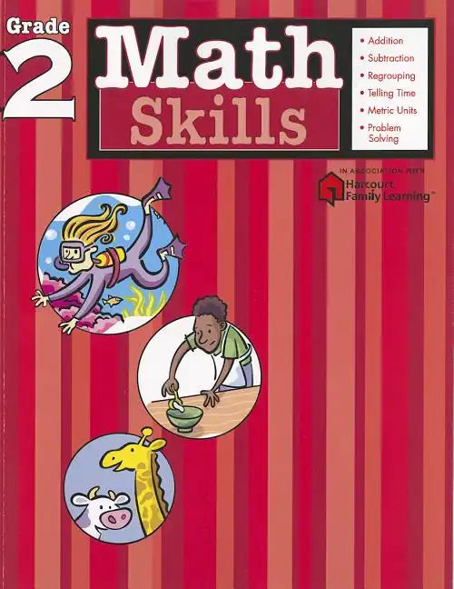 Math Skills: Grade 2 (Flash Kids Harcourt Family Learning) - Paperback