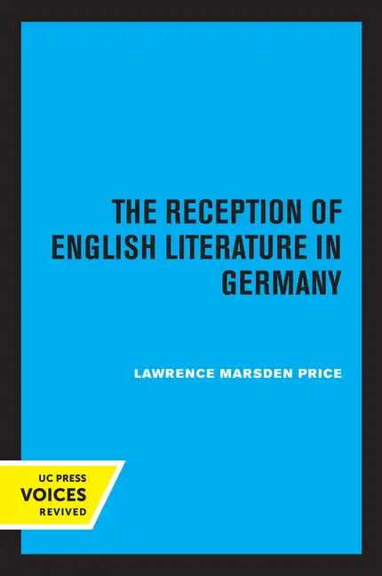 The Reception of English Literature in Germany - Paperback