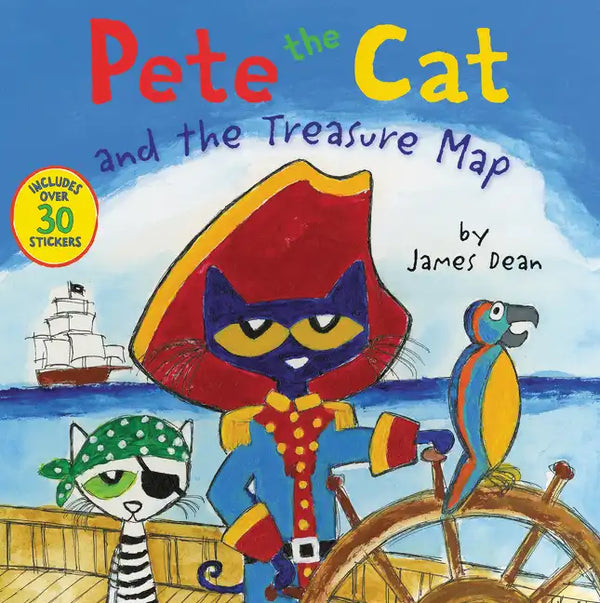Pete the Cat and the Treasure Map: Includes Over 30 Stickers! - Paperback