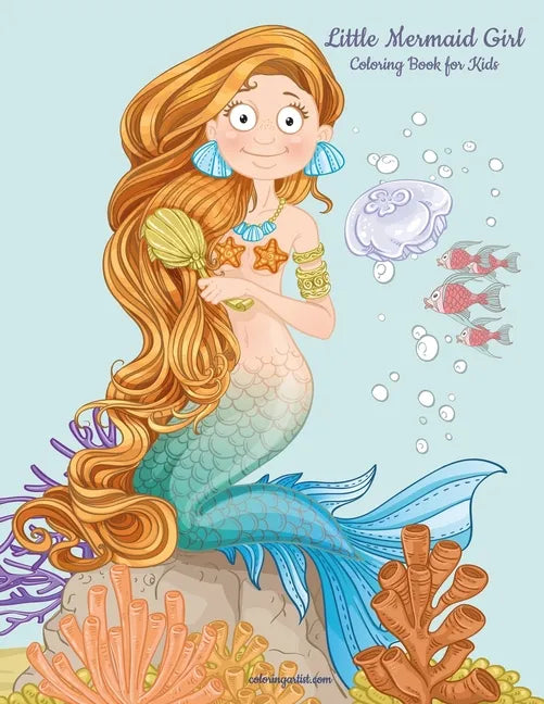 Little Mermaid Girl Coloring Book for Kids - Paperback