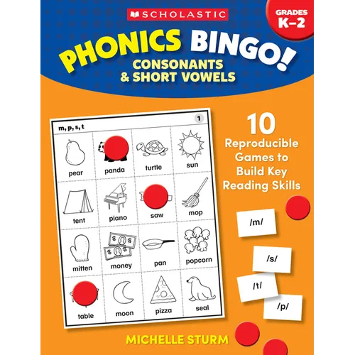 Phonics Bingo: Consonants & Short Vowels - Paperback