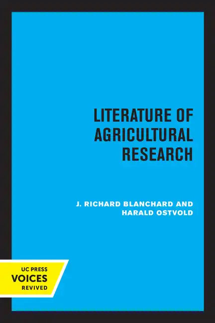 Literature of Agricultural Research - Paperback