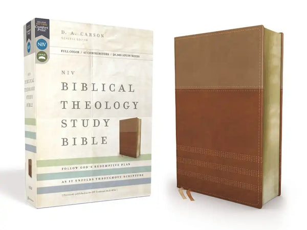 NIV, Biblical Theology Study Bible, Imitation Leather, Tan/Brown, Comfort Print: Follow God's Redemptive Plan as It Unfolds Throughout Scripture - Imitation Leather