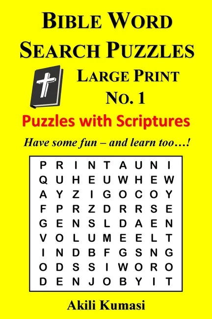 Bible Word Search Puzzles, Large Print No. 1: 50 Puzzles with Scriptures - Paperback