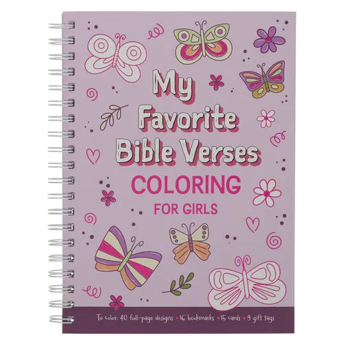 Coloring Book Favorite Bible Verses for Girls Wirebound - Spiral