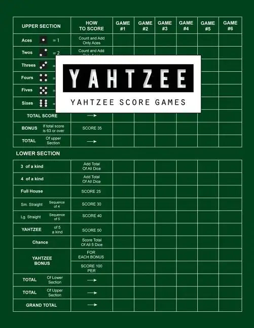 Yahtzee Score Game: Yahtzee Games Record Score, Scoresheet Keeper Notebook, Yahtzee Score Sheet, Yahtzee Score Card, Write in the Player N - Paperback