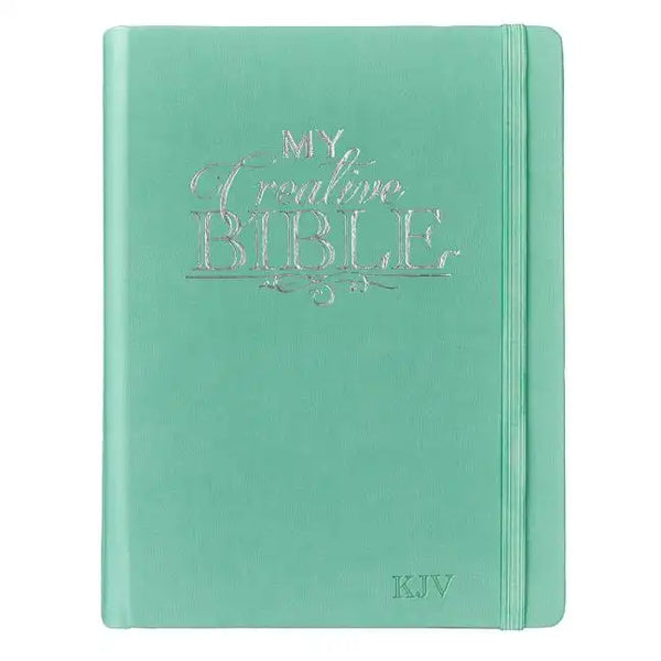 KJV Holy Bible, My Creative Bible, Faux Leather Hardcover - Ribbon Marker, King James Version, Teal W/Elastic Closure - Hardcover