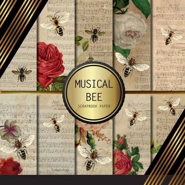 Scrapbook Paper: Musical Bees: Double Sided Craft Paper For Card Making, Origami & DIY Projects Decorative Scrapbooking Paper - Paperback