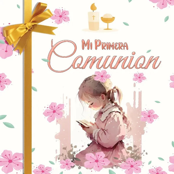 Mi Primera Comunión: Libro de invitados para Comunión Niña, Álbum 40 paginas a color, Letra Grande. - Paperback