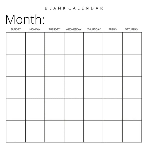 Blank Calendar: White Background, Undated Planner for Organizing, Tasks, Goals, Scheduling, DIY Calendar Book - Paperback